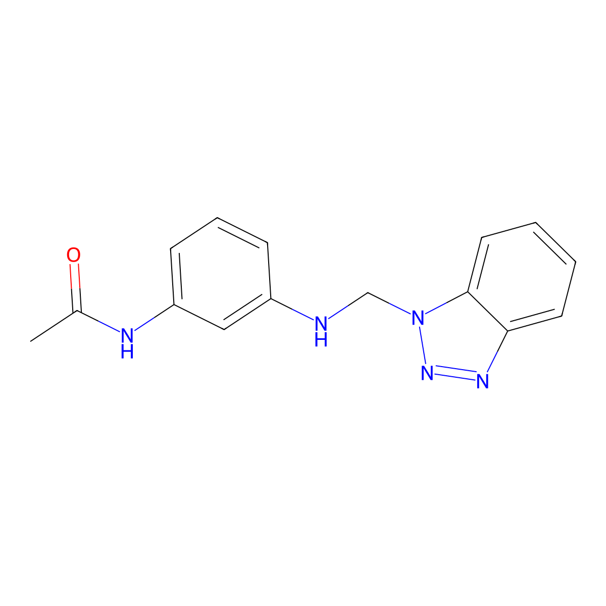 N-[3-(benzotriazol-1-ylmethylamino)phenyl]acetamide molecular structure, CAS 299931-08-1