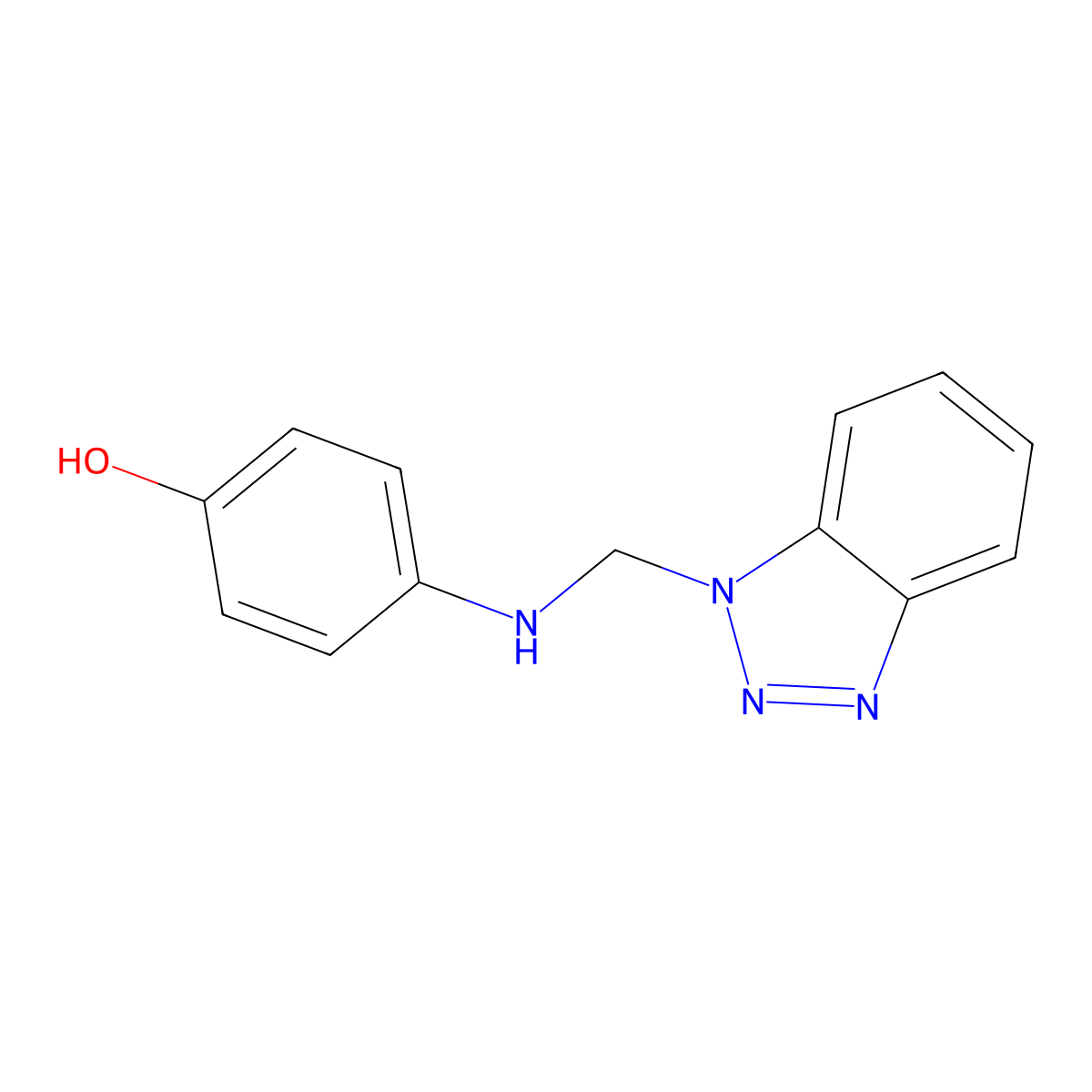 4-(Benzotriazol-1-ylmethylamino)phenol molecular structure, CAS 299931-12-7