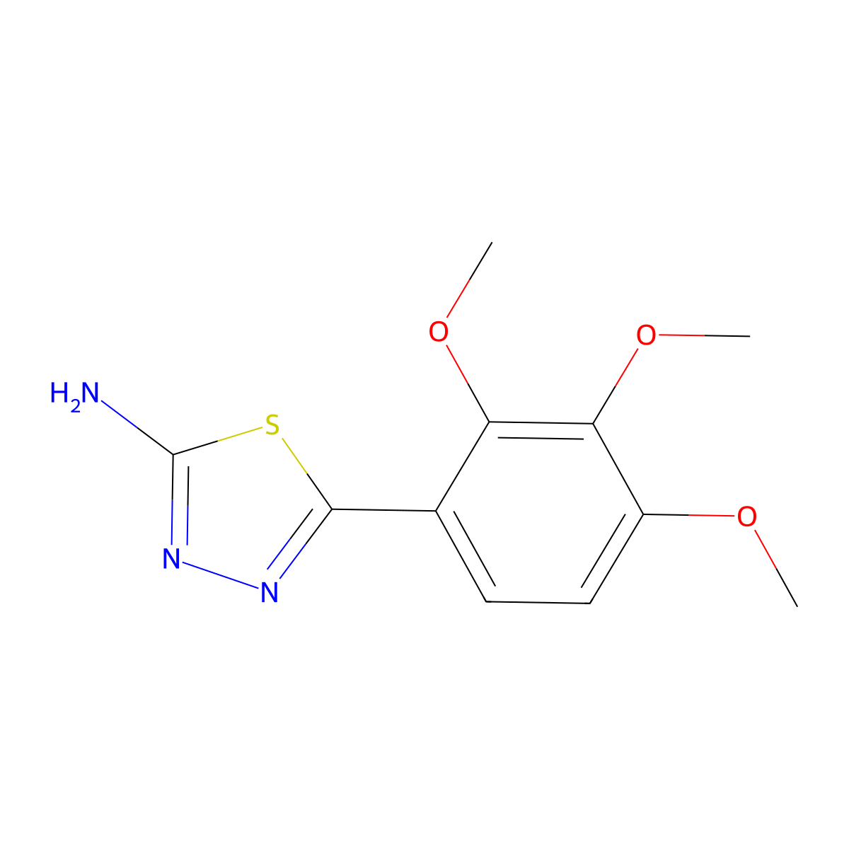 5-(2,3,4-Trimethoxyphenyl)-1,3,4-thiadiazol-2-amine molecular structure, CAS 299932-72-2
