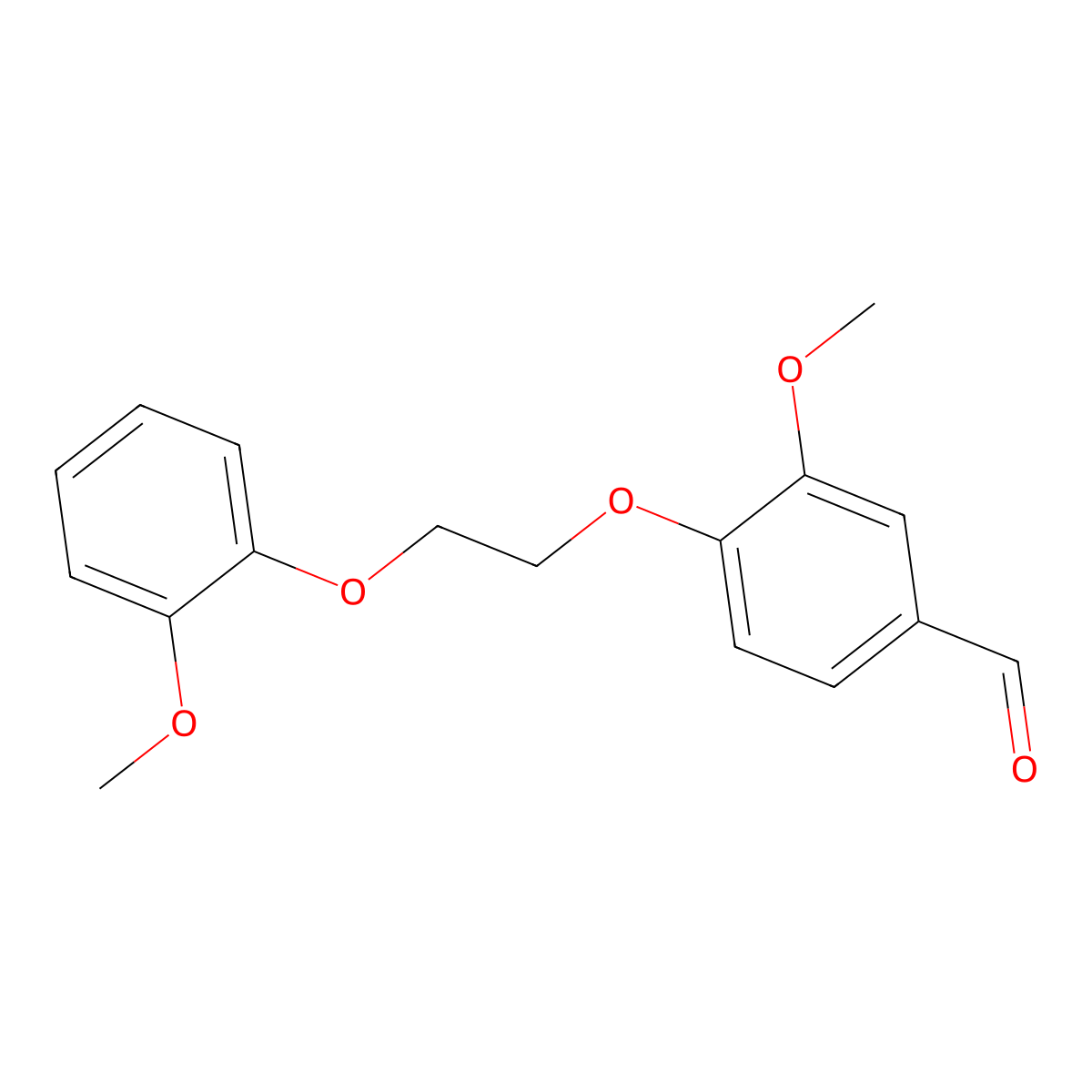 3-Methoxy-4-[2-(2-methoxyphenoxy)ethoxy]benzaldehyde molecular structure, CAS 299932-75-5