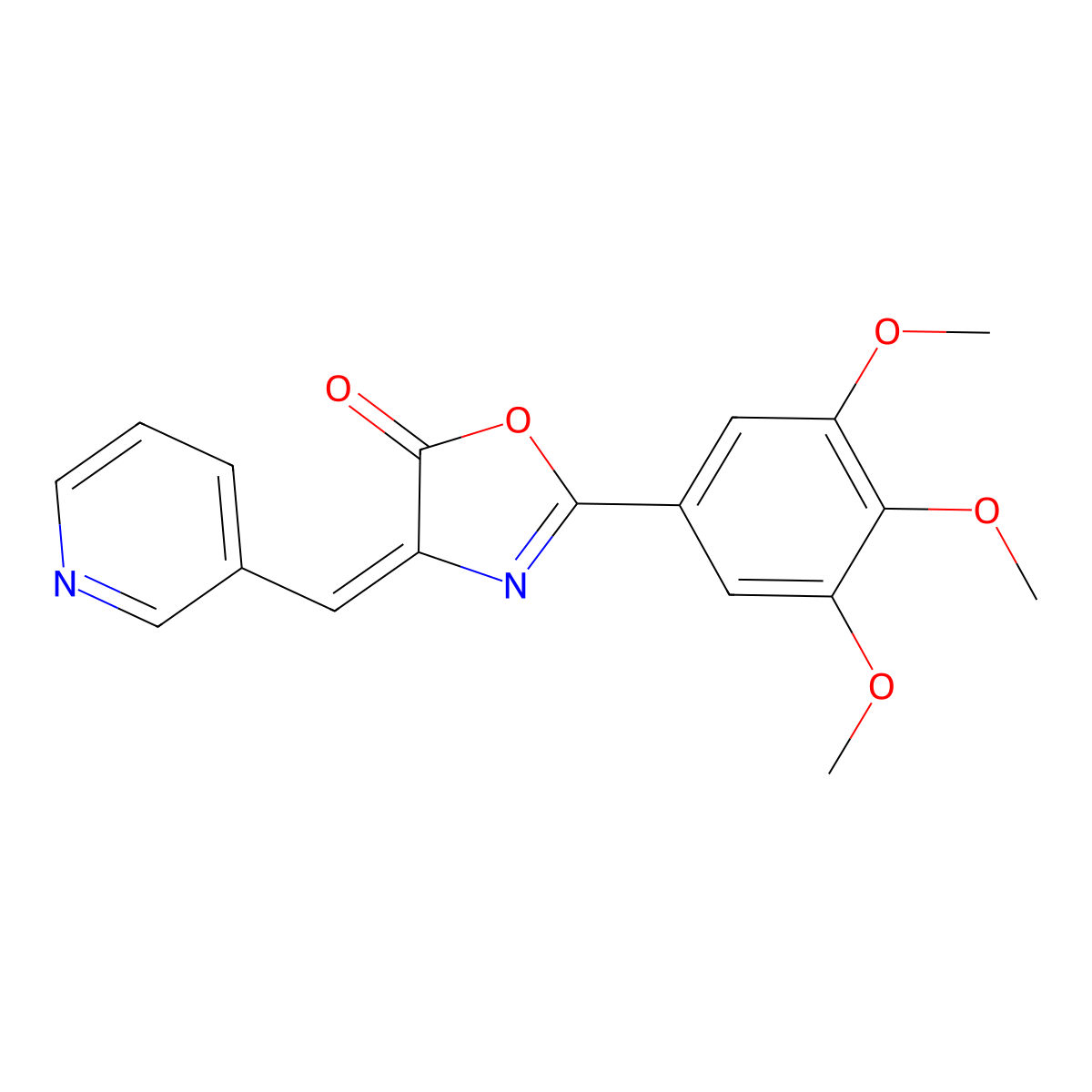 4-(3-Pyridinylmethylene)-2-(3,4,5-trimethoxyphenyl)-5(4H)-oxazolone molecular structure, CAS 299933-45-2