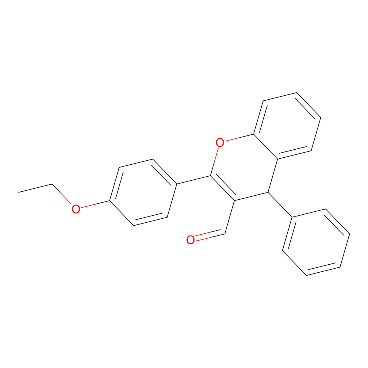 2-(4-ethoxyphenyl)-4-phenyl-4H-chromene-3-carbaldehyde molecular structure, CAS 299933-48-5