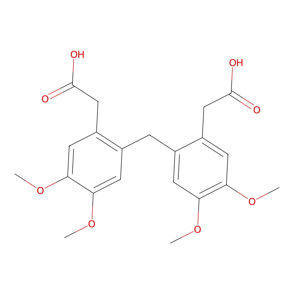 2-[2-[[2-(Carboxymethyl)-4,5-dimethoxyphenyl]methyl]-4,5-dimethoxyphenyl]acetic acid molecular structure, CAS 299933-61-2