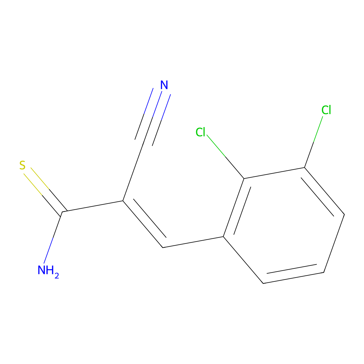 2-Cyano-3-(2,3-dichlorophenyl)prop-2-enethioamide molecular structure, CAS 299934-05-7
