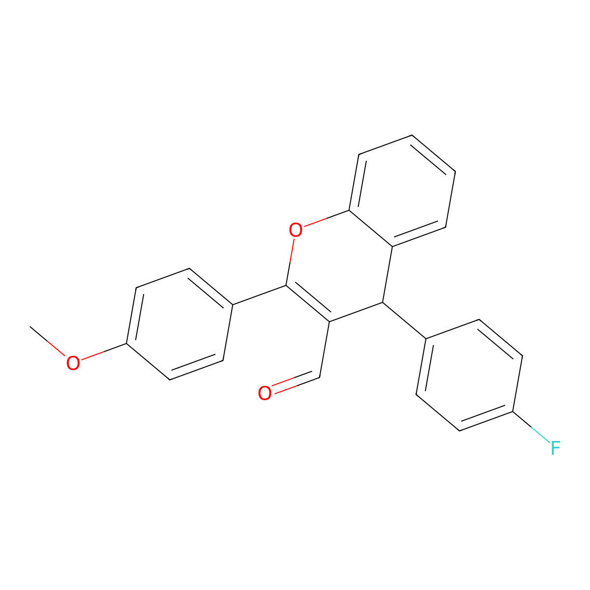 4-(4-fluorophenyl)-2-(4-methoxyphenyl)-4H-chromene-3-carbaldehyde molecular structure, CAS 299934-06-8
