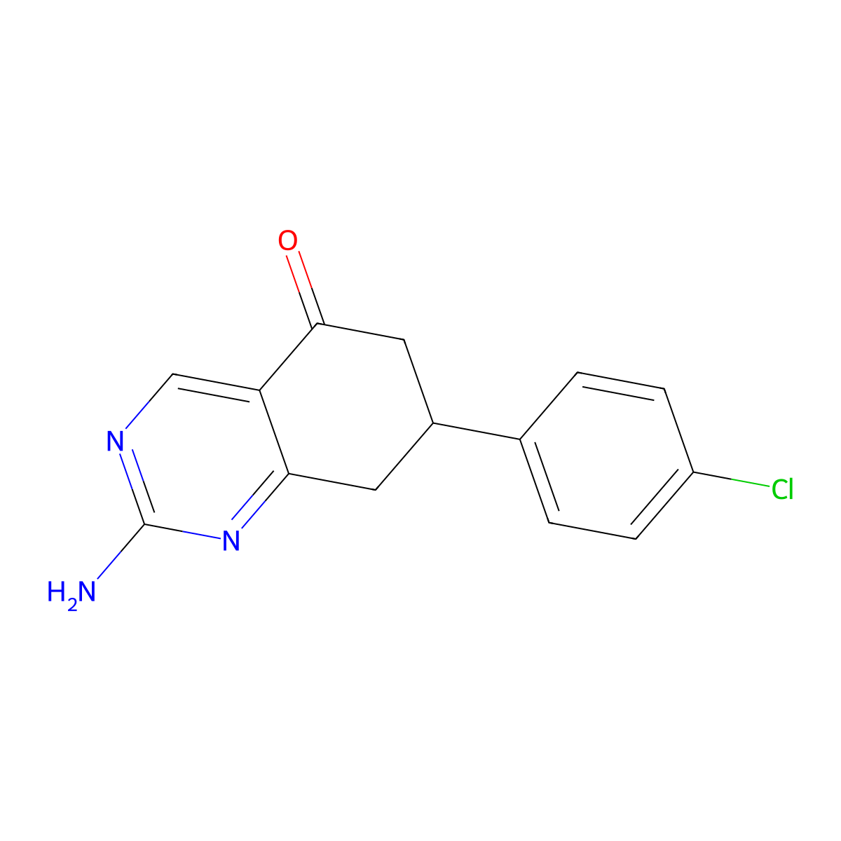 2-amino-7-(4-chlorophenyl)-7,8-dihydroquinazolin-5(6H)-one molecular structure, CAS 299934-41-1
