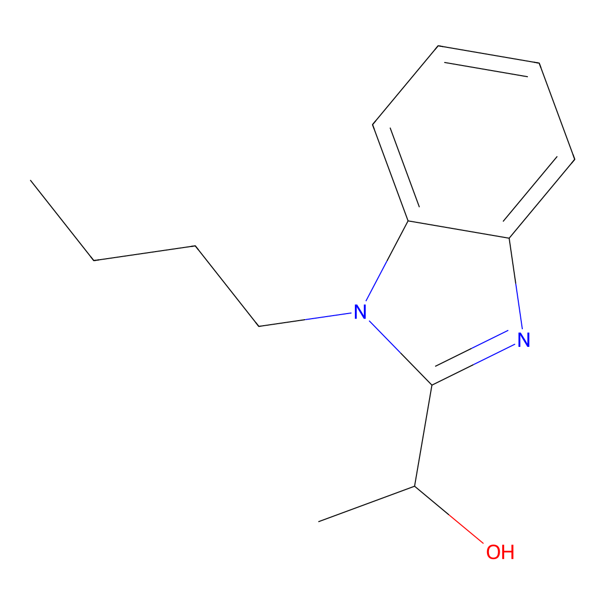 1-(1-butyl-1H-benzimidazol-2-yl)ethanol molecular structure, CAS 299934-48-8