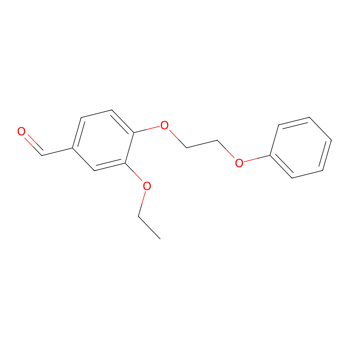 3-Ethoxy-4-(2-phenoxyethoxy)benzaldehyde molecular structure, CAS 299934-86-4