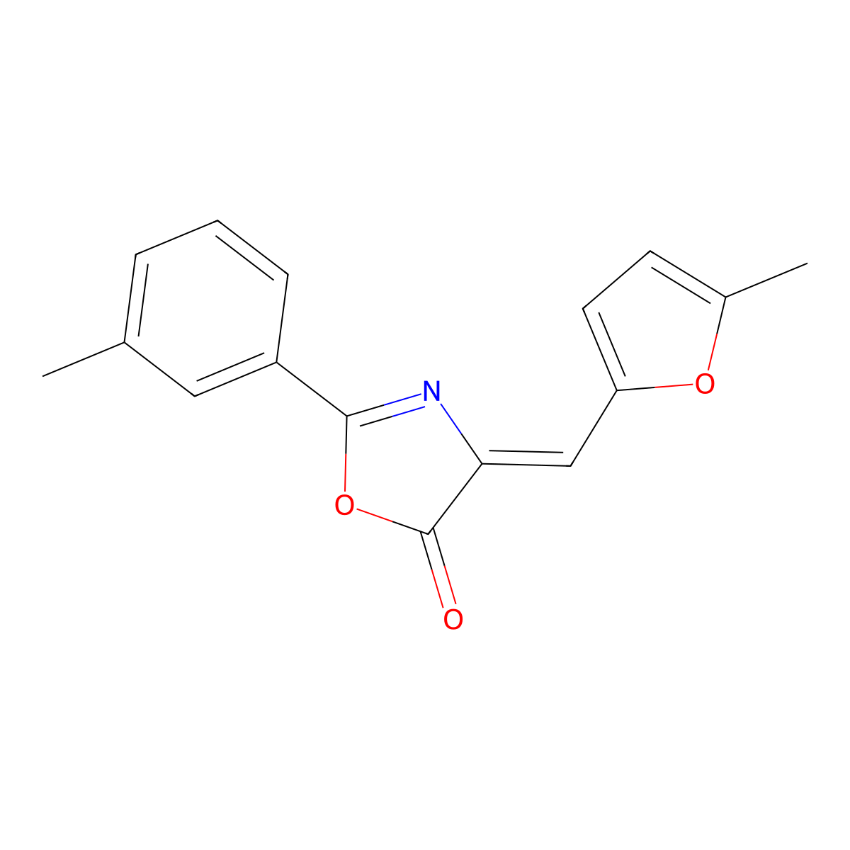 4-((5-Methylfuran-2-yl)methylene)-2-(m-tolyl)oxazol-5(4H)-one molecular structure, CAS 299934-88-6
