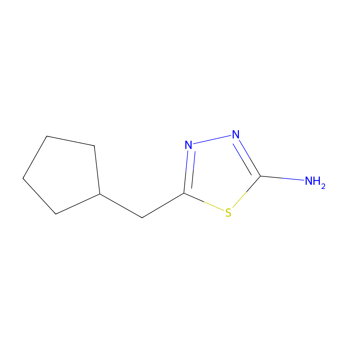 5-(Cyclopentylmethyl)-1,3,4-thiadiazol-2-amine molecular structure, CAS 299935-39-0