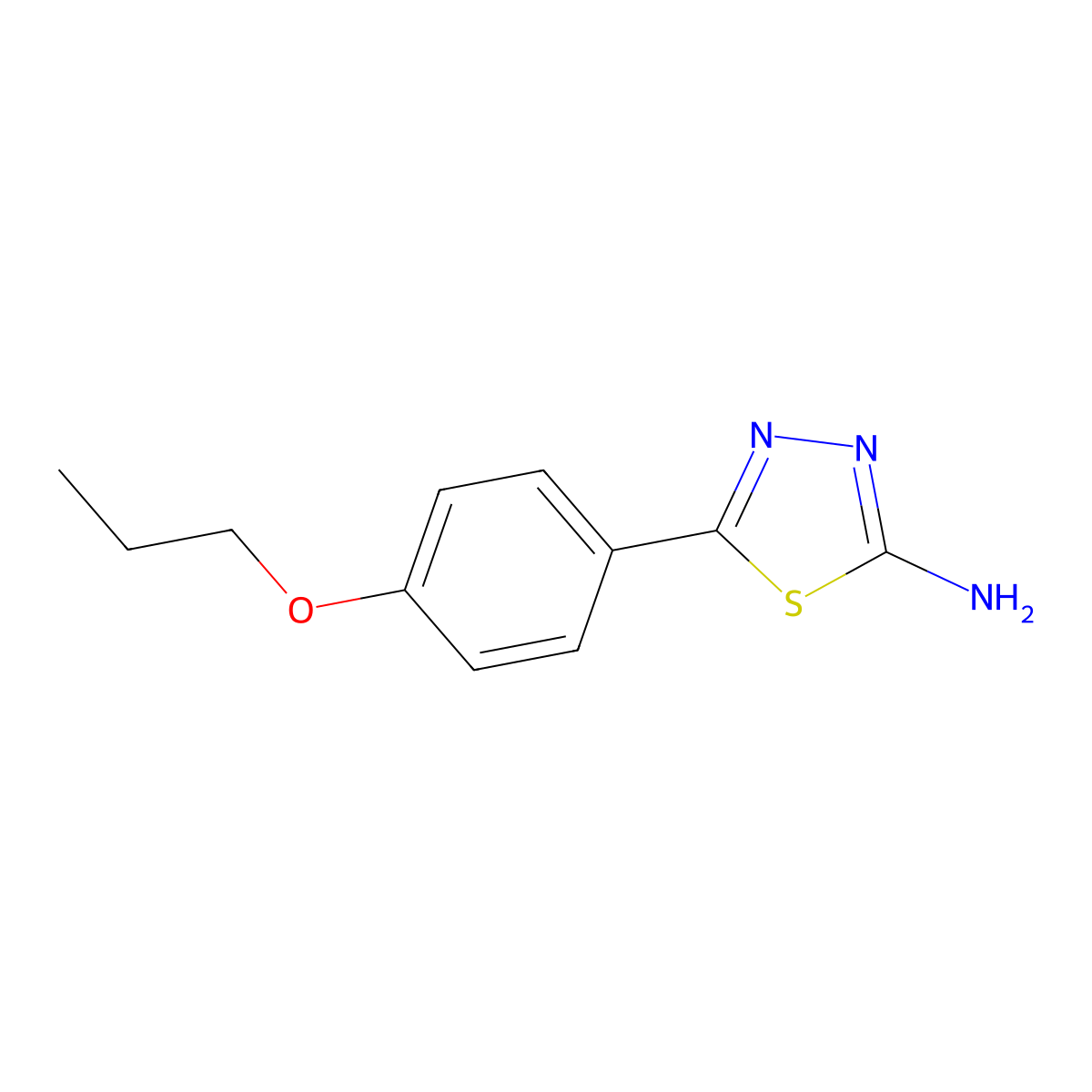 5-(4-Propoxyphenyl)-1,3,4-thiadiazol-2-amine molecular structure, CAS 299936-27-9