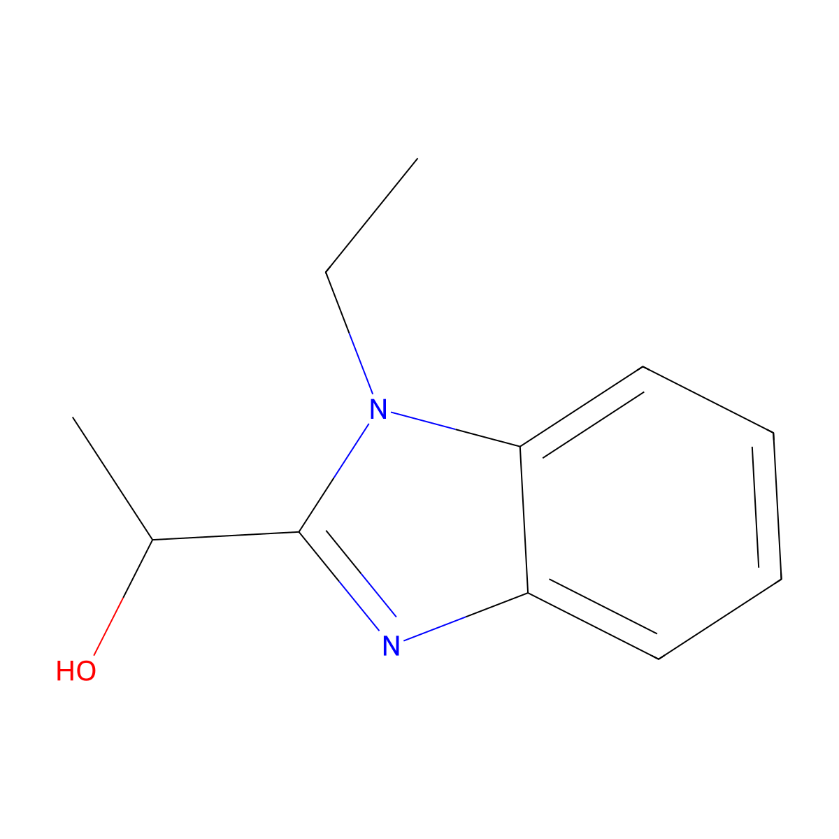 1-(1-Ethylbenzimidazol-2-yl)ethan-1-ol molecular structure, CAS 299936-69-9