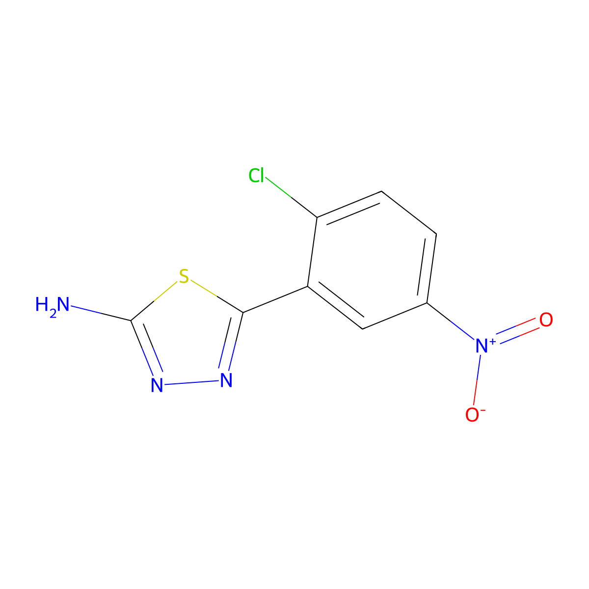 5-(2-Chloro-5-nitrophenyl)-1,3,4-thiadiazol-2-amine molecular structure, CAS 299936-71-3