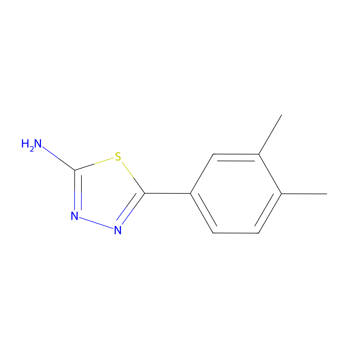 5-(3,4-Dimethylphenyl)-1,3,4-thiadiazol-2-amine molecular structure, CAS 299936-96-2