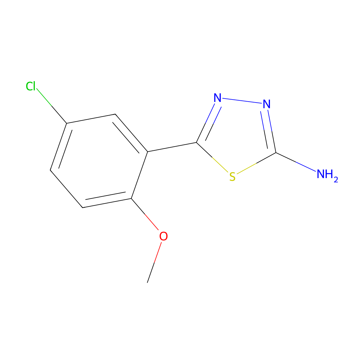 5-(5-Chloro-2-methoxyphenyl)-1,3,4-thiadiazol-2-amine molecular structure, CAS 299937-28-3