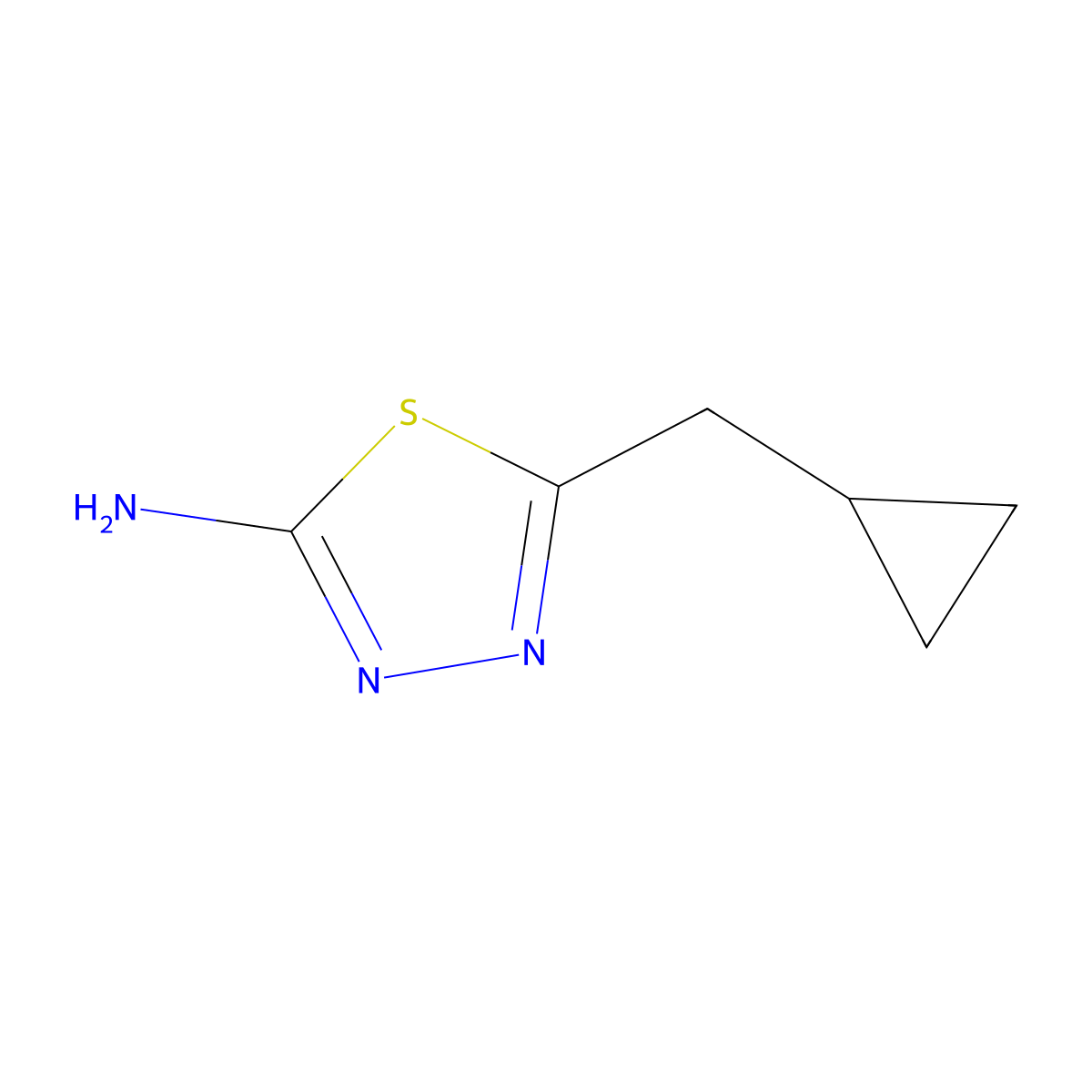 5-(Cyclopropylmethyl)-1,3,4-thiadiazol-2-amine molecular structure, CAS 299937-30-7
