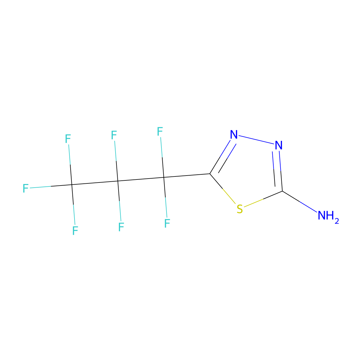 1,3,4-Thiadiazol-2-amine, 5-(heptafluoropropyl)- molecular structure, CAS 299937-37-4