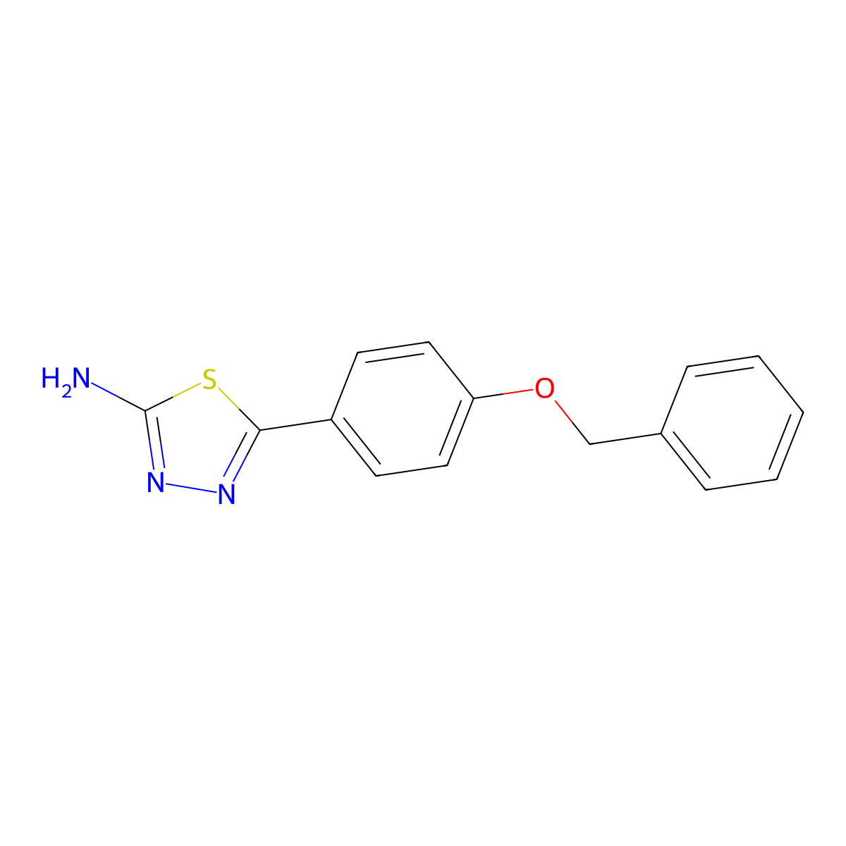 2-Amino-5-[4-(benzyloxy)phenyl]-1,3,4-thiadiazole molecular structure, CAS 299937-54-5