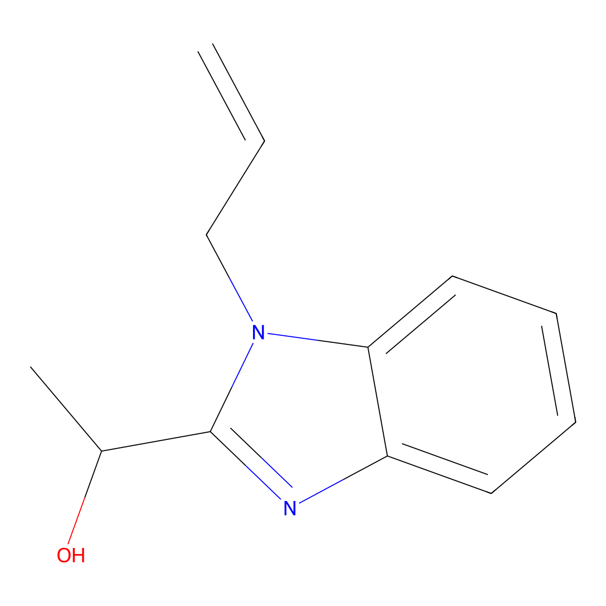 1-(1-allyl-1H-benzo[d]imidazol-2-yl)ethanol molecular structure, CAS 299937-72-7