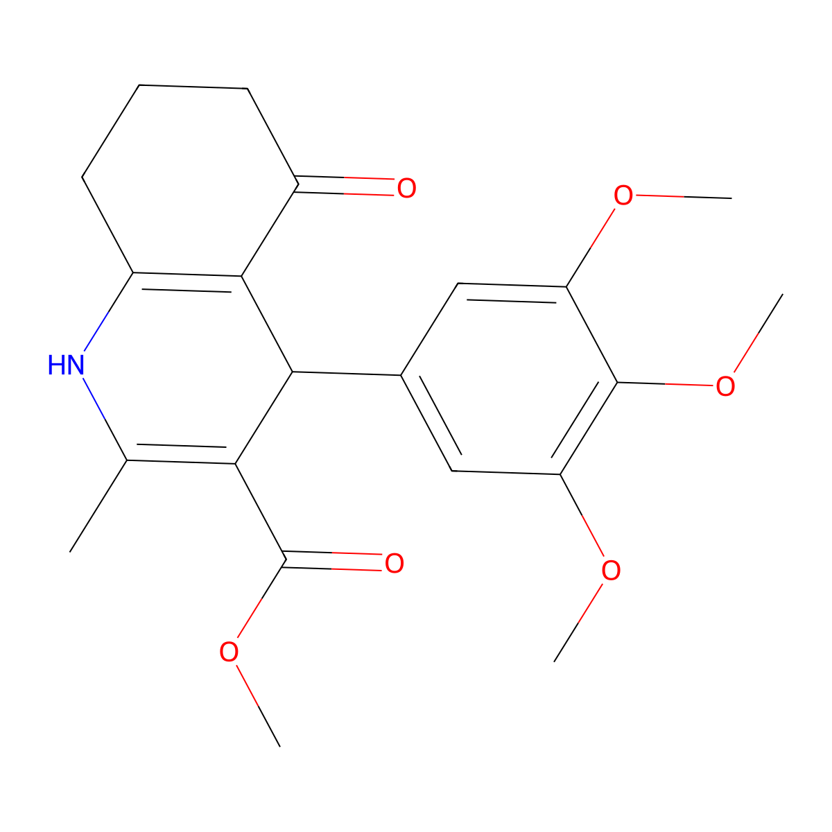 Methyl 2-methyl-5-oxo-4-(3,4,5-trimethoxyphenyl)-1,4,5,6,7,8-hexahydro-3-quinolinecarboxylate molecular structure, CAS 299945-50-9