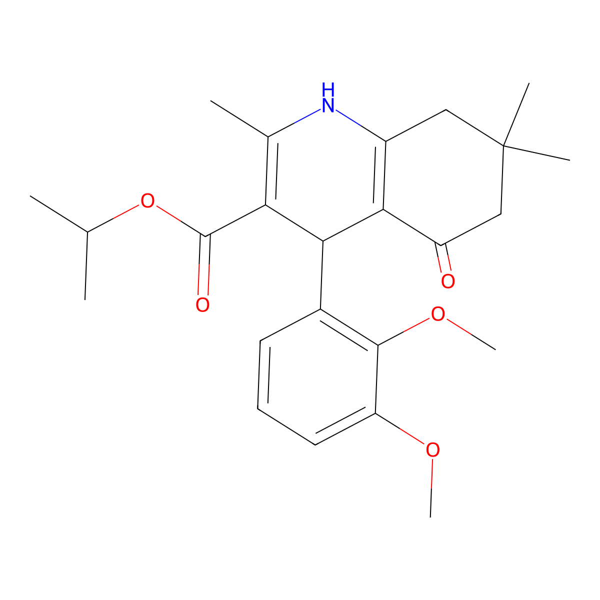 Propan-2-yl 4-(2,3-dimethoxyphenyl)-2,7,7-trimethyl-5-oxo-1,4,6,8-tetrahydroquinoline-3-carboxylate molecular structure, CAS 299945-94-1