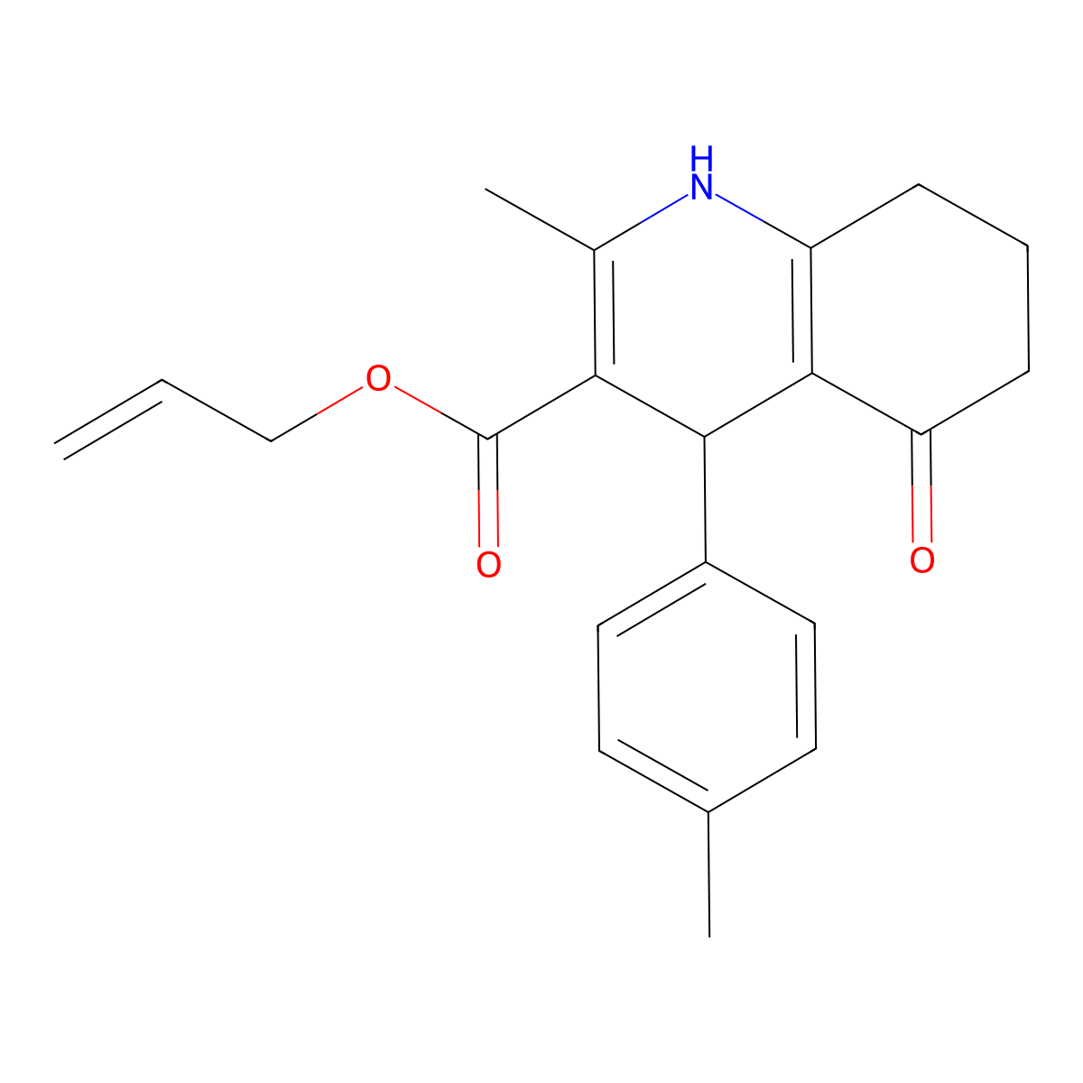 Allyl 2-methyl-4-(4-methylphenyl)-5-oxo-1,4,5,6,7,8-hexahydro-3-quinolinecarboxylate molecular structure, CAS 299946-81-9