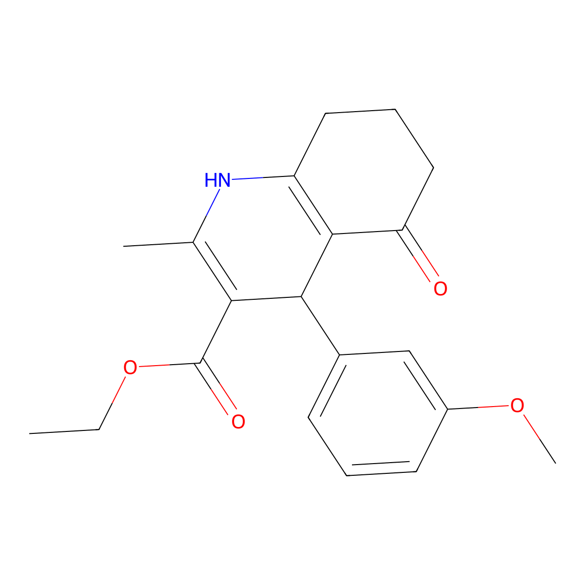 Ethyl 4-(3-methoxyphenyl)-2-methyl-5-oxo-1,4,5,6,7,8-hexahydroquinoline-3-carboxylate molecular structure, CAS 299947-64-1