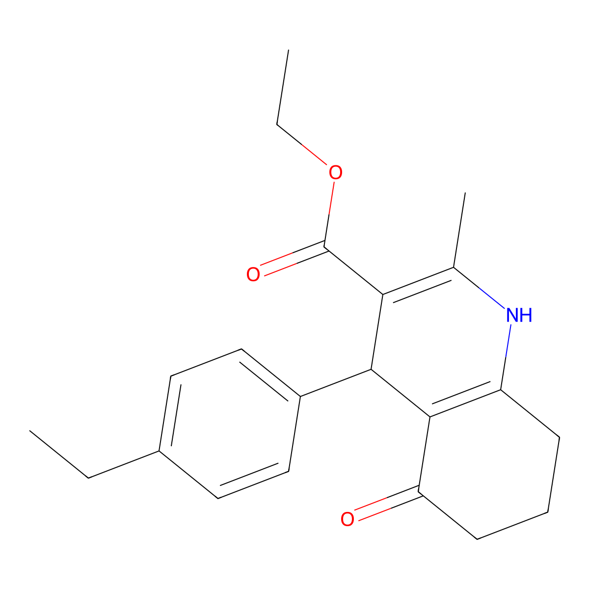 Ethyl 4-(4-ethylphenyl)-2-methyl-5-oxo-1,4,5,6,7,8-hexahydroquinoline-3-carboxylate molecular structure, CAS 299947-66-3