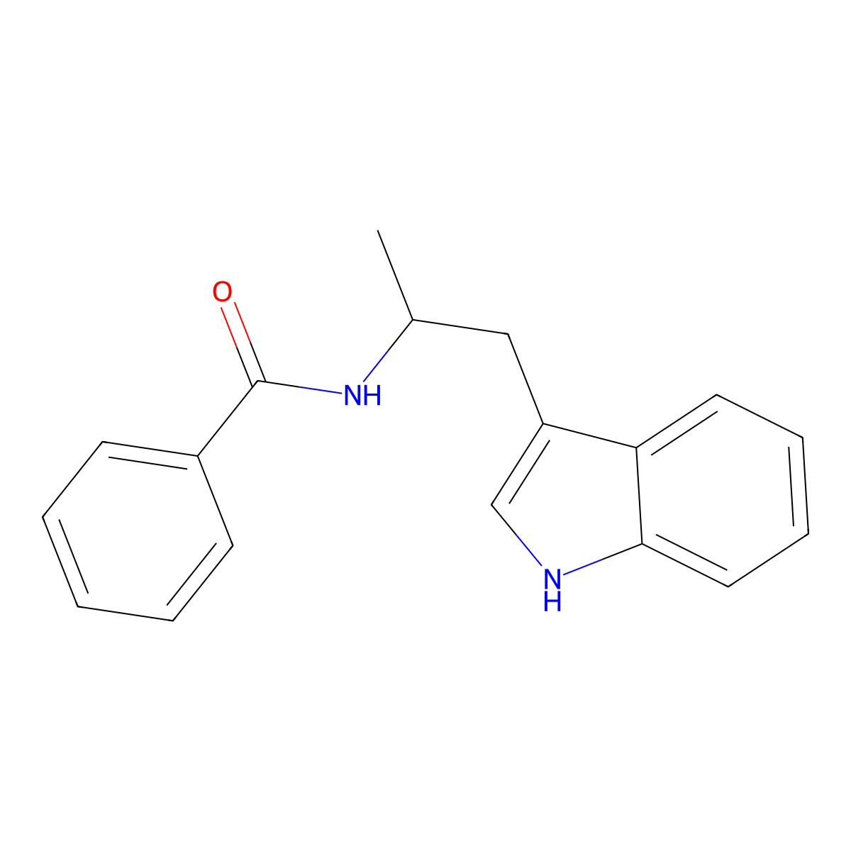 N-[1-(1H-indol-3-yl)propan-2-yl]benzamide molecular structure, CAS 299949-29-4