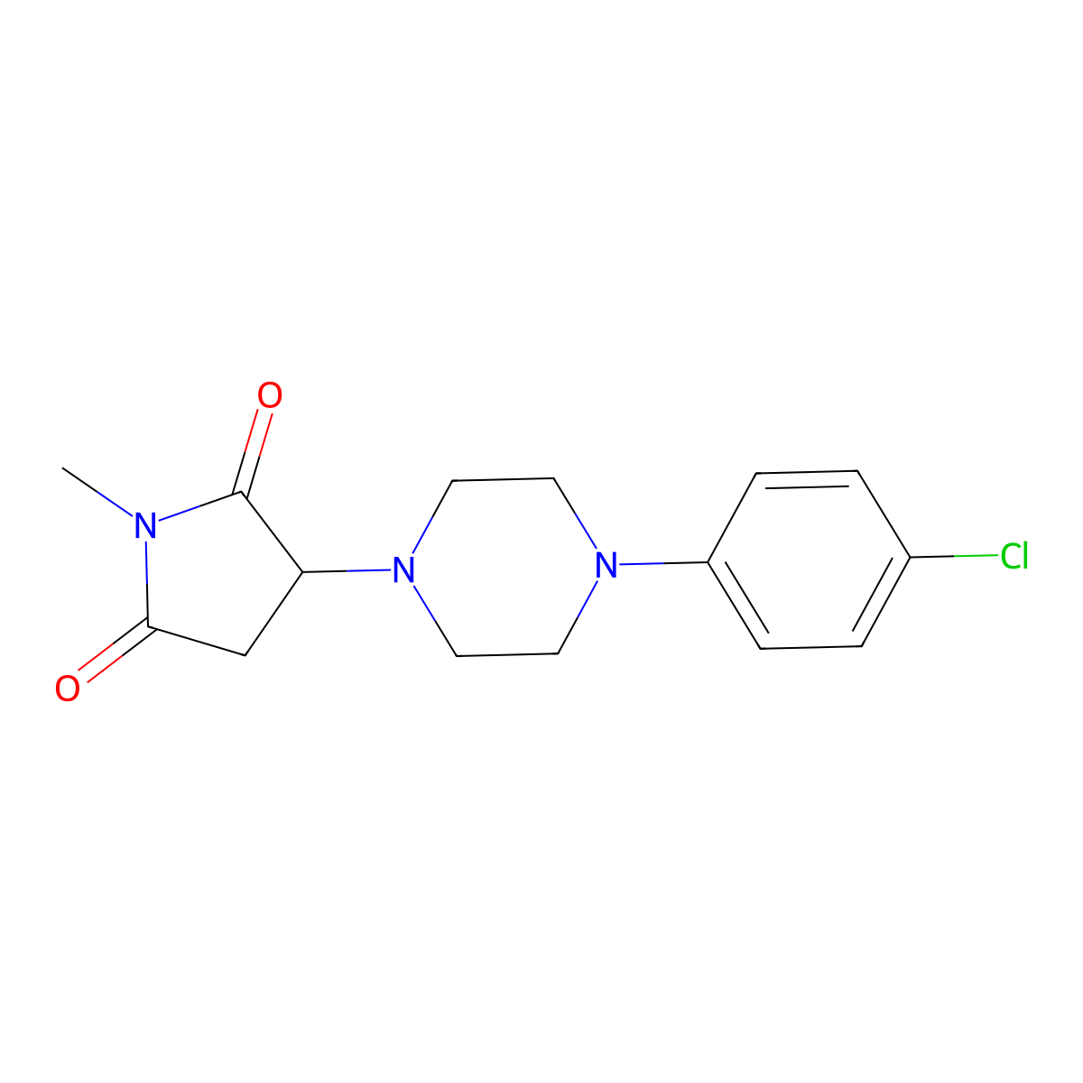 3-[4-(4-Chlorophenyl)piperazin-1-yl]-1-methylpyrrolidine-2,5-dione molecular structure, CAS 299949-34-1