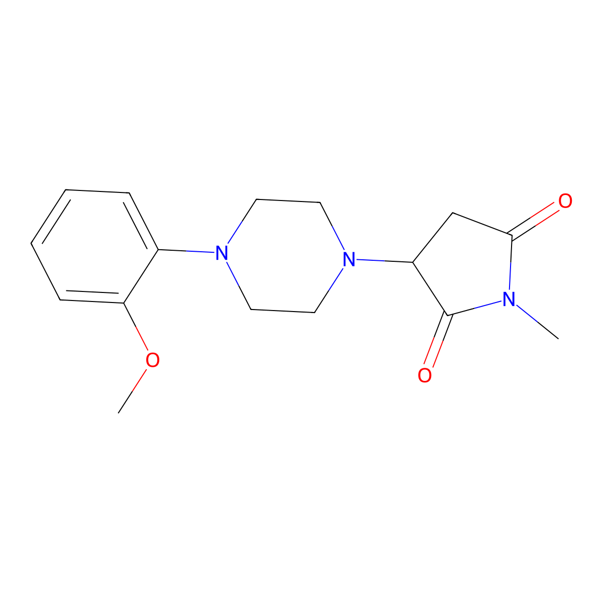 3-[4-(2-Methoxyphenyl)piperazin-1-yl]-1-methylpyrrolidine-2,5-dione molecular structure, CAS 299949-39-6