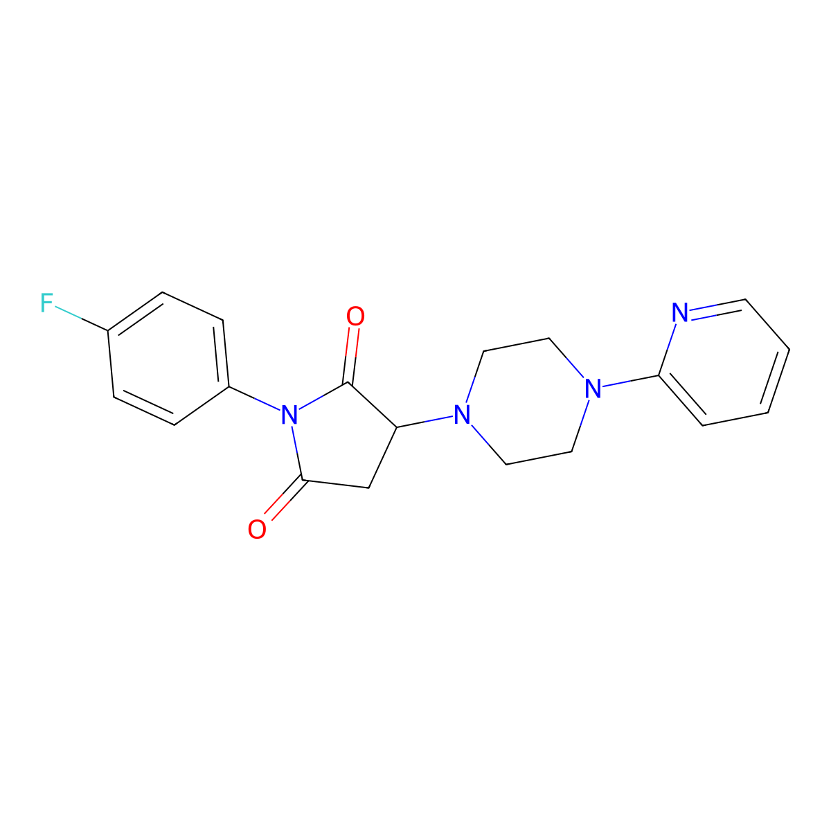 1-(4-Fluorophenyl)-3-[4-(pyridin-2-yl)piperazin-1-yl]pyrrolidine-2,5-dione molecular structure, CAS 299949-40-9