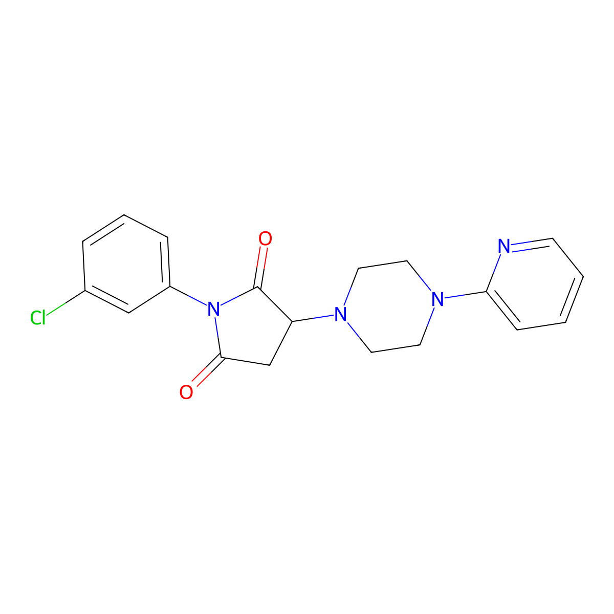 1-(3-Chlorophenyl)-3-[4-(pyridin-2-yl)piperazin-1-yl]pyrrolidine-2,5-dione molecular structure, CAS 299949-59-0