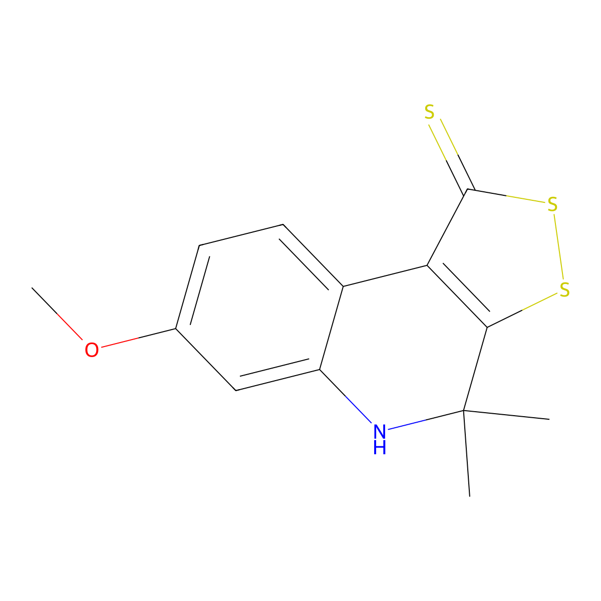 7-Methoxy-4,4-dimethyl-4,5-dihydro-1H-[1,2]dithiolo[3,4-c]quinoline-1-thione molecular structure, CAS 299949-84-1