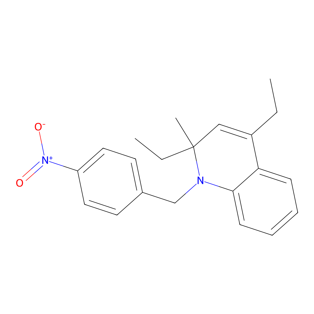 2,4-Diethyl-2-methyl-1-(4-nitrobenzyl)-1,2-dihydroquinoline molecular structure, CAS 299949-86-3