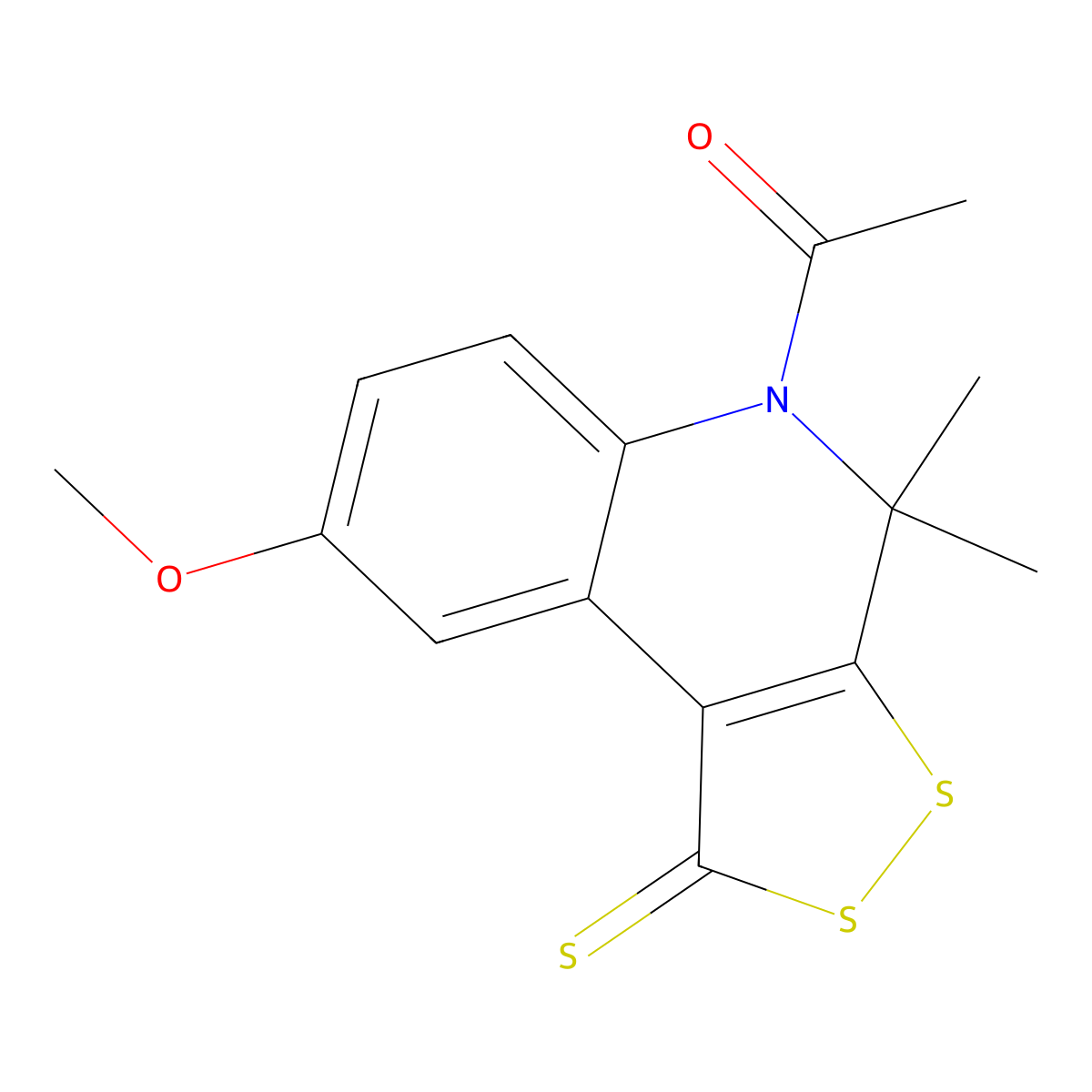 1-(8-Methoxy-4,4-dimethyl-1-sulfanylidenedithiolo[3,4-c]quinolin-5-yl)ethanone molecular structure, CAS 299949-89-6