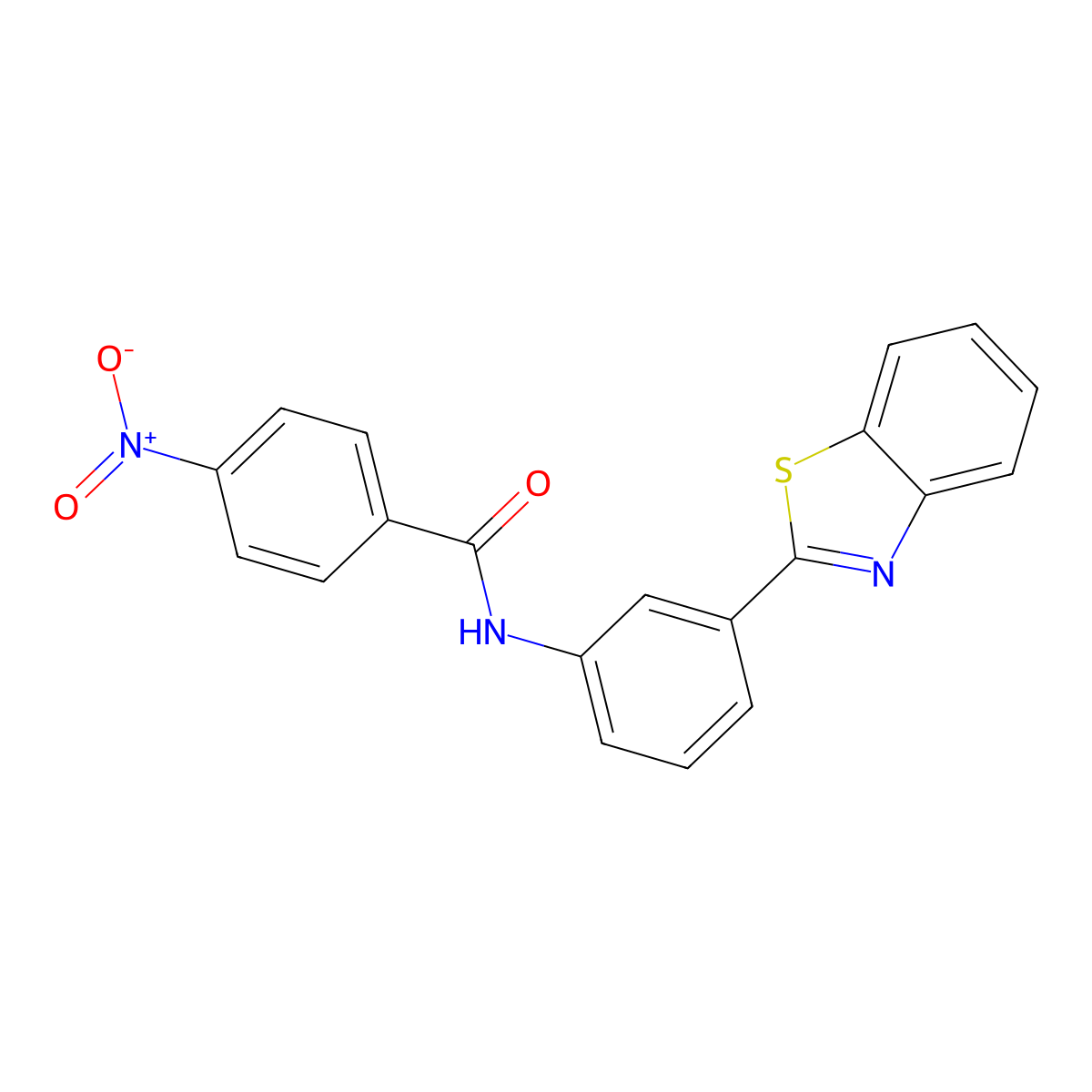 N-[3-(1,3-benzothiazol-2-yl)phenyl]-4-nitrobenzamide molecular structure, CAS 299950-70-2
