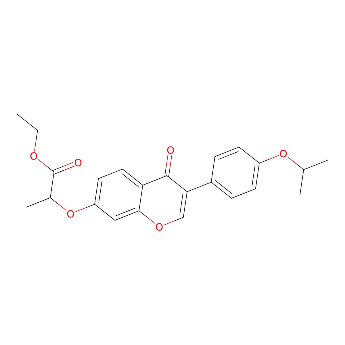 ethyl 2-({4-oxo-3-[4-(propan-2-yloxy)phenyl]-4H-chromen-7-yl}oxy)propanoate molecular structure, CAS 299951-66-9