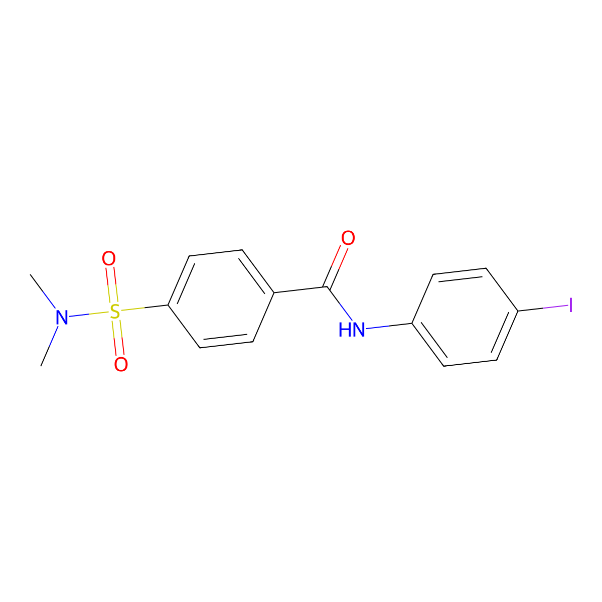 4-(dimethylsulfamoyl)-N-(4-iodophenyl)benzamide molecular structure, CAS 299952-36-6