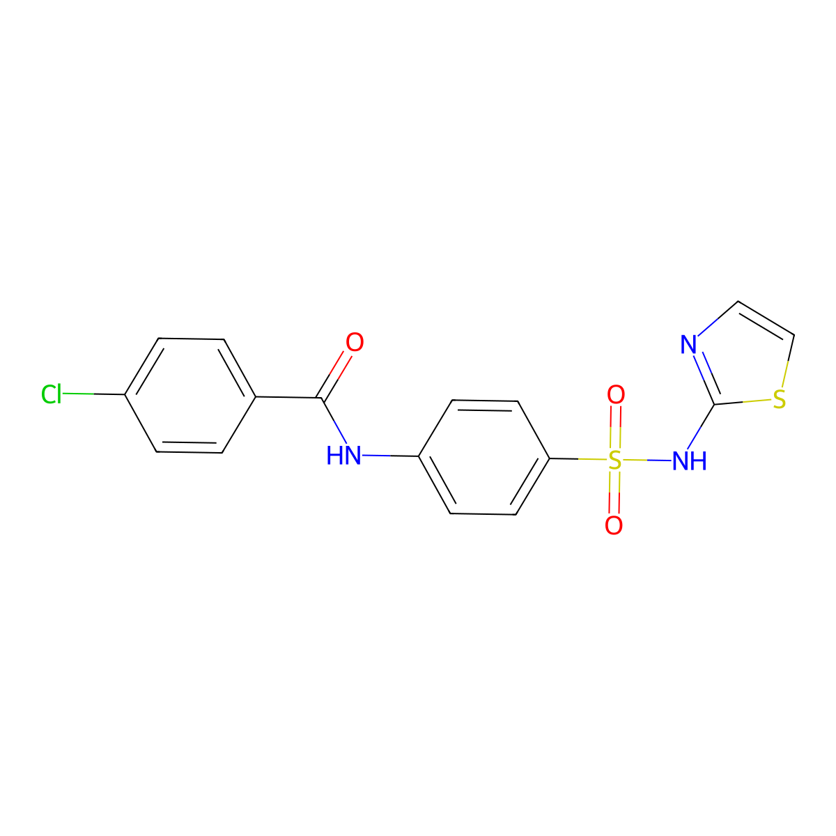 4-chloro-N-[4-(1,3-thiazol-2-ylsulfamoyl)phenyl]benzamide molecular structure, CAS 299952-48-0