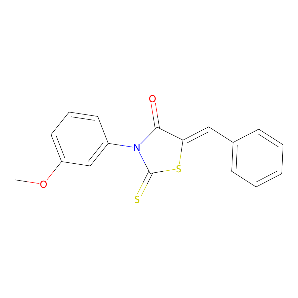 5-Benzylidene-3-(3-methoxyphenyl)-2-sulfanylidene-1,3-thiazolidin-4-one molecular structure, CAS 299953-01-8
