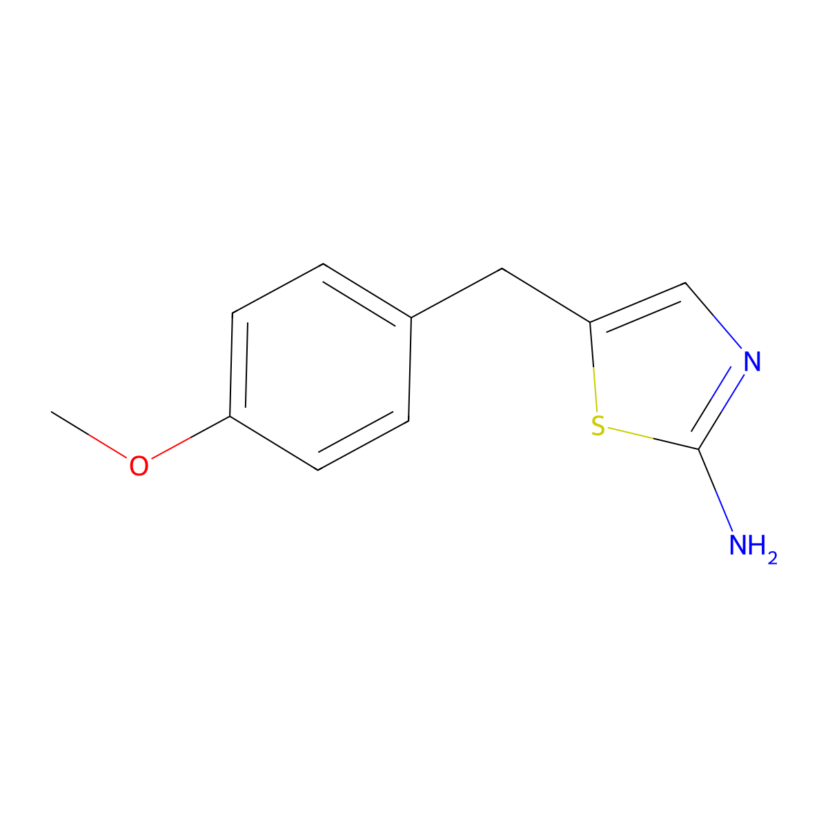 5-[(4-Methoxyphenyl)methyl]-1,3-thiazol-2-amine molecular structure, CAS 299953-06-3