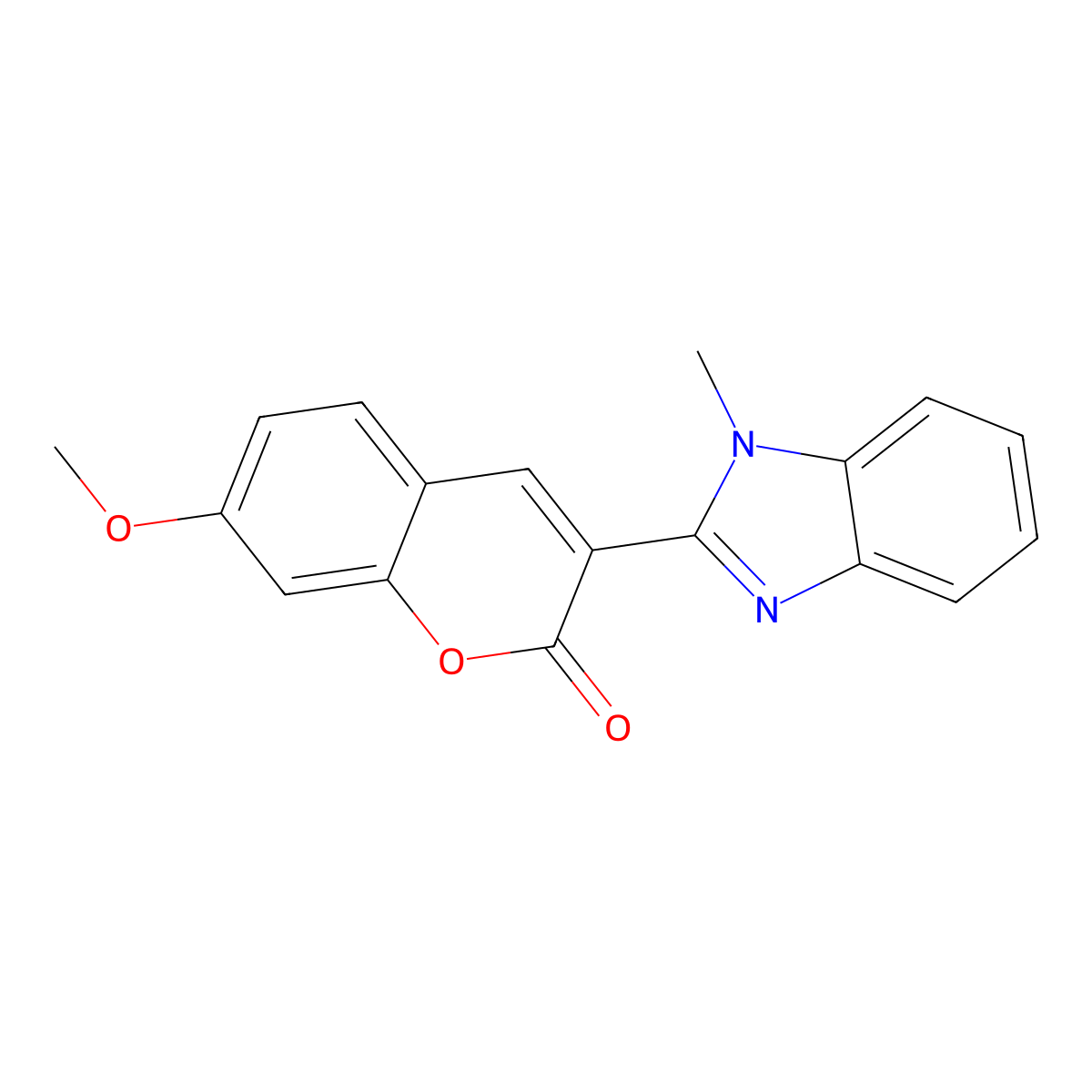 7-Methoxy-3-(1-methyl-1H-benzoimidazol-2-yl)-chromen-2-one molecular structure, CAS 299953-22-3
