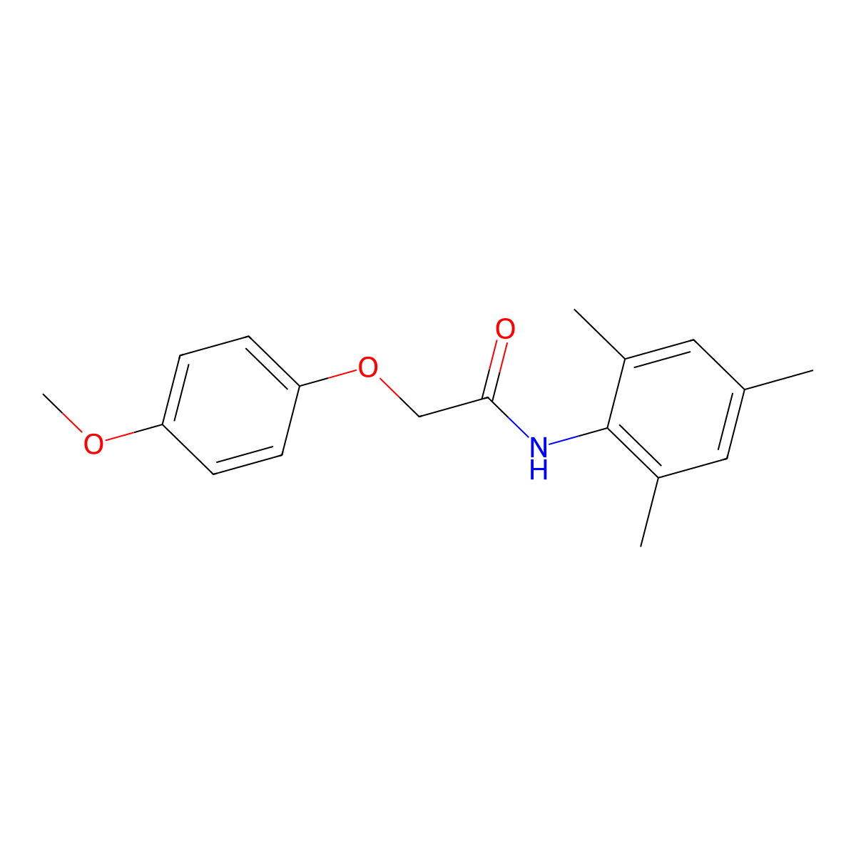 N-mesityl-2-(4-methoxyphenoxy)acetamide molecular structure, CAS 299954-04-4