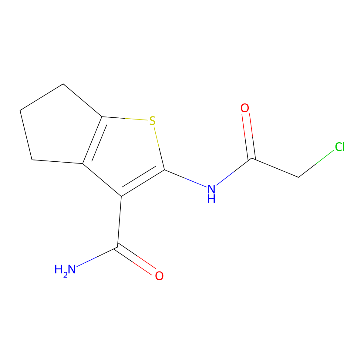 2-(2-chloroacetamido)-4H,5H,6H-cyclopenta[b]thiophene-3-carboxamide molecular structure, CAS 299954-05-5