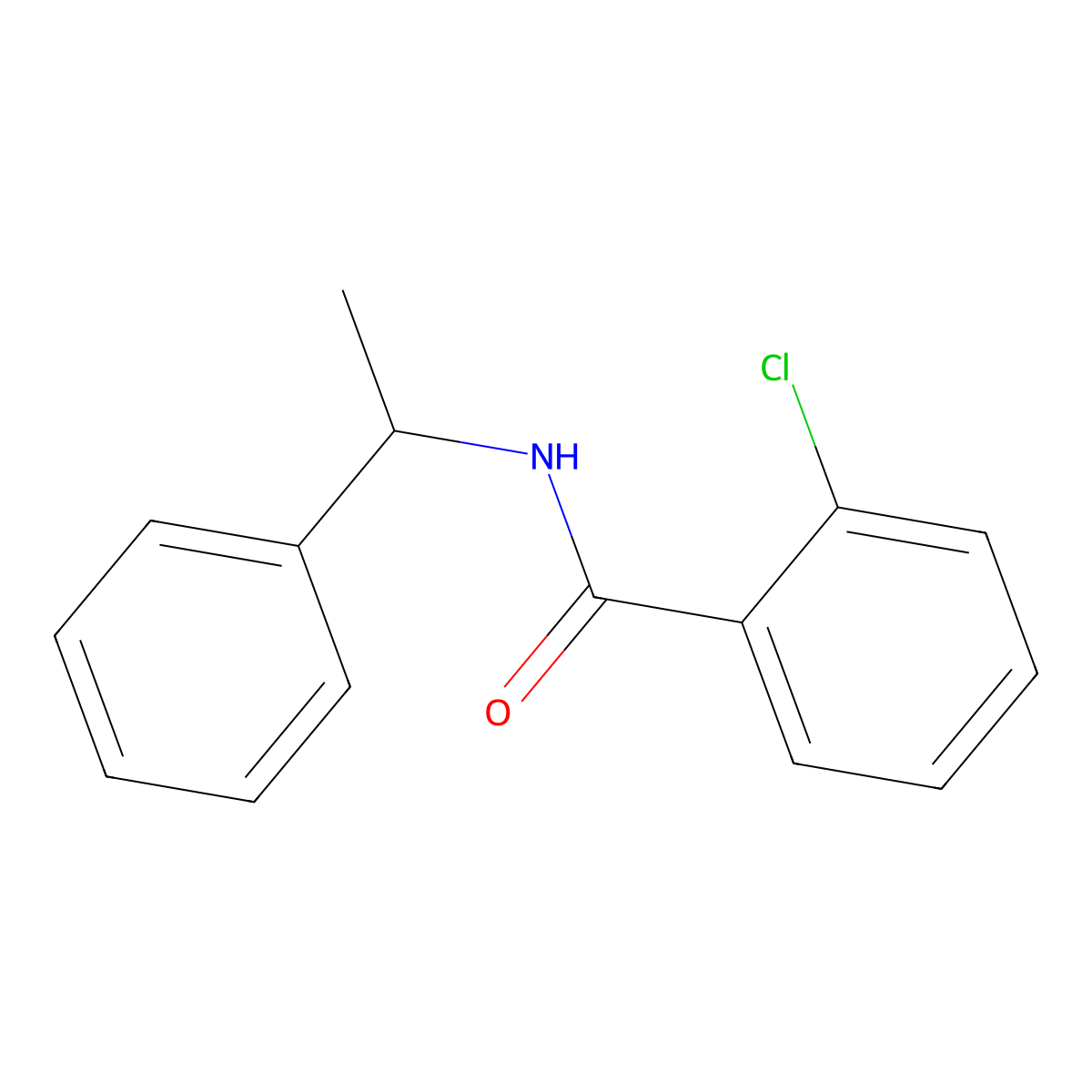 2-Chloro-N-(1-phenylethyl)benzamide molecular structure, CAS 299954-52-2