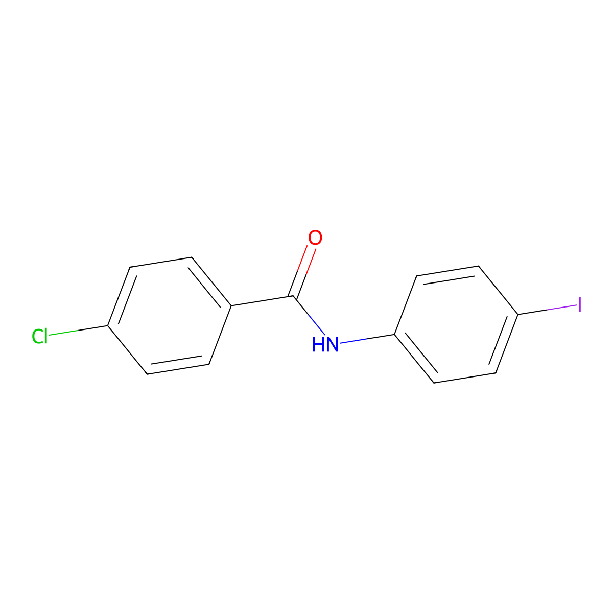 4-chloro-N-(4-iodophenyl)benzamide molecular structure, CAS 299954-64-6
