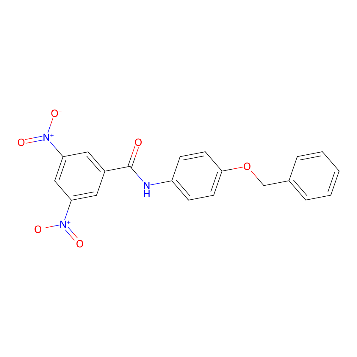 3,5-dinitro-N-(4-phenylmethoxyphenyl)benzamide molecular structure, CAS 299954-72-6
