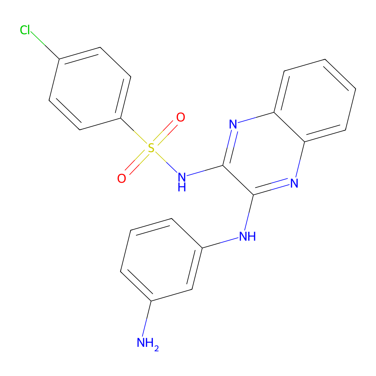 N-[3-(3-aminoanilino)quinoxalin-2-yl]-4-chlorobenzenesulfonamide molecular structure, CAS 299955-11-6