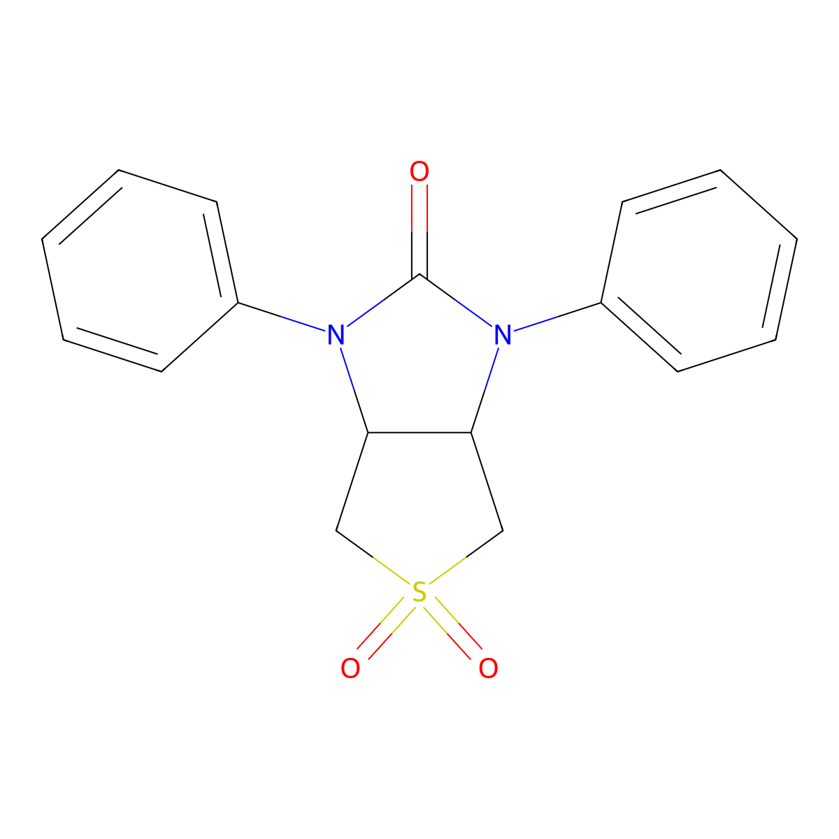 1,3-diphenyltetrahydro-1H-thieno[3,4-d]imidazol-2(3H)-one 5,5-dioxide molecular structure, CAS 299955-37-6